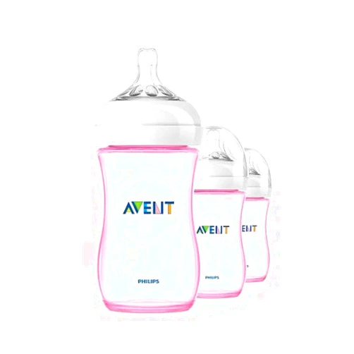 Philips Avent Natural PP Pink 9-Ounce Baby Bottles (Pack of 3)