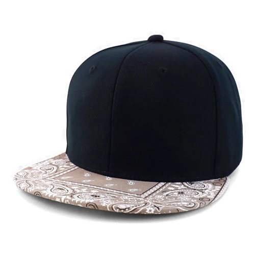 Armycrew Paisley Bandana Print Flat Bill Snapback Cap