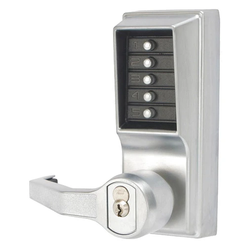 Simplex Kaba LL1021M-26D-41 Cylindrical Push Button Lock Lever Mic Ko Lh Us26D, Satin Chrome