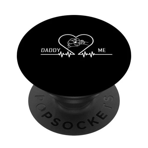 Daddy and Me Best Dad Ever Father's Day Daddy and Me Best Dad Ever Heartbeat Father's Day PopSockets Standard PopGrip