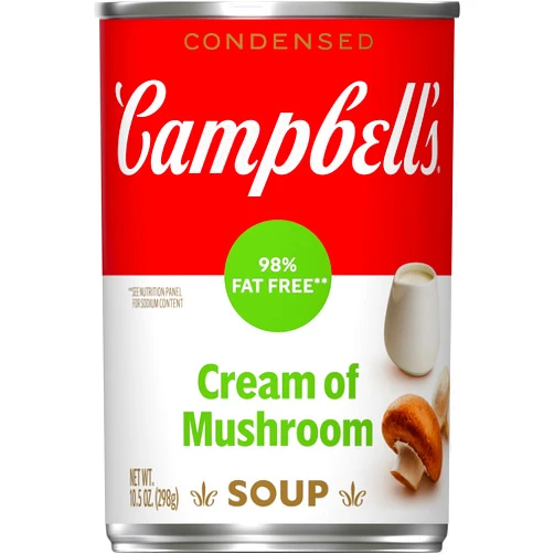 Campbell's Condensed 98% Fat Free Cream of Mushroom Soup, 10.5 oz Can
