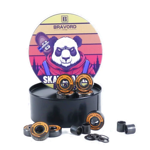 BRAVORD PD Skateoard Bearings, Premium and Highly-Precise Bearings for Skateboards, Cruisers, Longboards (Pack of 8)