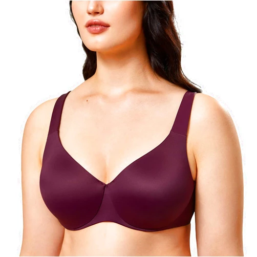 AISILIN Women's Plus Size Minimizer Underwire Full Coverage Unlined Seamless Bra