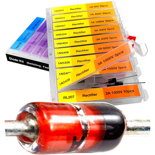 EEEEE16 Value 250 pcs Diode Assortment Kit Contains Rectifier Fast Recovery Schottky Switching Zener Diode Pack of Assorted diodes