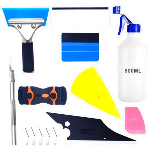 Luxiv Car Window Tint Application Tools Kit, 9 Pcs Vehicle Glass Protective Film Installing Tool, Squeegee Automotive Film Scrapers