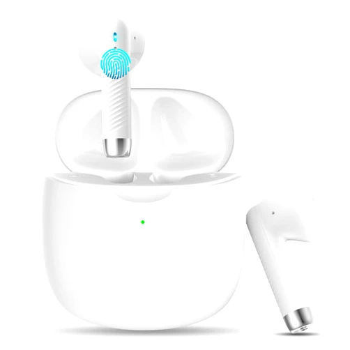 Jxrev Wireless Earbuds, Bluetooth 5.4 Headphones in Ear with Noise Cancelling Mic, Earbuds Stereo Bass, IP7 Waterproof Sports Earphones, 32H Playtime USB C Charging Buds White for Android iOS