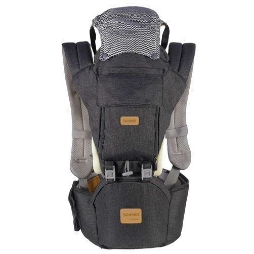 SONMEI Ergonomic Baby Carrier with Hip Seat, 360° Positions, Soft and Breathable, All Seasons, for Newborns and Toddlers, Hiking Shopping Travelling