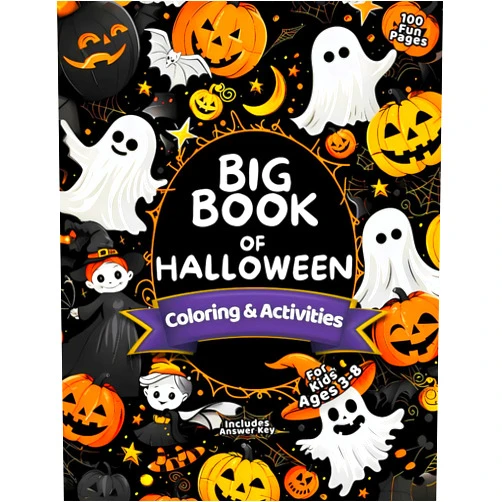 TeddyStore Fr Big Book of Halloween Coloring & Activities for Kids Ages 3-8: A Fun 100-Page Workbook of Mazes, Word Searches & More — Includes Answer Key