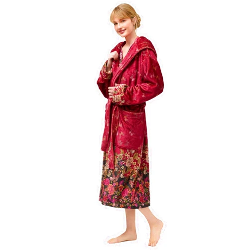 Johnny Was Karie Cozy Robe Floral Sleep Wear Home Lounge Flowers Winter Red NEW