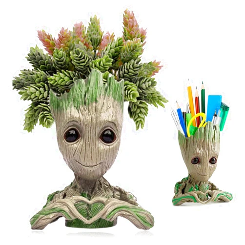 Abomet Groot Planter,Baby Groot Flower Pot 6 * 4 inch Succulent Planter for Indoor Plants Garden Decor Desktop,Groot Pencil Pen Holder for Kids Toy Gifts
