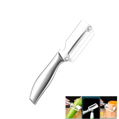 Antoyoker Vegetable Peeler and Bottle Opener for Kitchen 2-in-1 Stainless Steel Peeler for Vegetable,Carrot and Fruit,with Ergonomic Safety and Control Handle-Dishwasher Safety