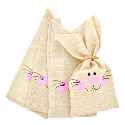 MJM Innovations Easter Treat Sacks Bags Cloth with Burlap Drawstring | 24 Pieces 4