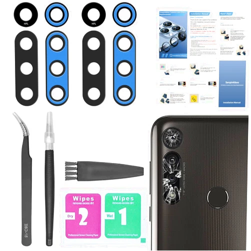 Senpinkboo 2 Pack Back Rear Camera Lens Glass Replacement for Motorola Moto G Power 2020 XT2041-4,XT2041-6 6.4 Inch with Pre-Installed Adhesive, Include Repair Tool Set+ Installation Manual