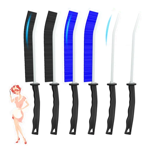 WINONLY Hard Bristle Crevice Cleaning Brush, Grout Brush, Small Gap Cleaning Brush - Crevice Cleaning Tool Brushes Set Efficient Scrubber Tools for Bathroom, Kitchen, Tile, Shower, Window, Sink, Toilet, 6PCS