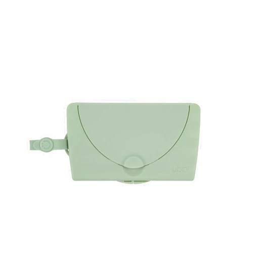 Ubbi On-The-Go Baby Wipes Dispenser, Portable Wipes Container for Travel, Diaper Bag Accessory Must Have for Newborns, Reusable Wipes Holder, Sage Green