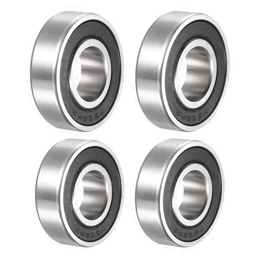 uxcell 4pcs 6202-2RS Deep Groove Ball Bearings 15mm Bore 35mm OD 11mm Thick Carbon Steel Double Shielded ABEC1 Z1 Bearing for Motors