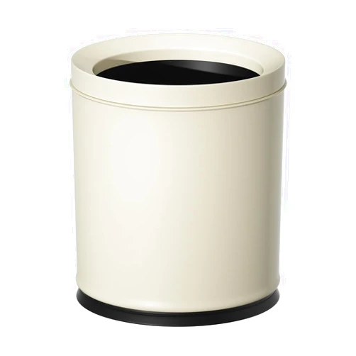 YOJIA 10L/2.6Gal White Trash Can,Open Top Metal Waste Basket, Mini Garbage Can for Bathroom,Bedroom, Living Room, Kitchen, Office,Bank (White 10L)