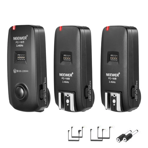 NEEWER FC-16 2.4G Wireless Camera Shutter Studio Flash Trigger with Two Receivers, Compatible with Canon Rebel T3 XS T4i T3i T2i Xsi EOS 1100D Mark IV 1D Mark III 5D Mark III 5D Mark II 50D 40D