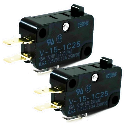 Omron Automotive Relay Omron Micro Limit Switch V-15-1C25 15A 125/250VAC #E66D (Pack of 2)