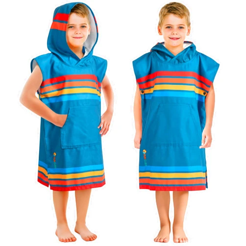 SUN CUBE Kids Towel Changing Swim Robe Surf Poncho, Quick Dry Microfiber Hooded Wearable Blanket for Boys Girls 3-7 Years