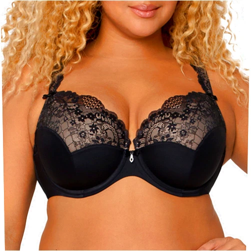 Curvy Couture Women's Tulip Sexy Lace Plus Size Push Up