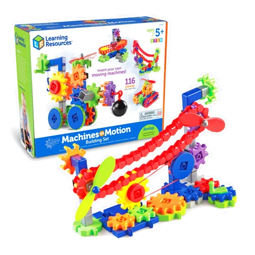 Learning Resources Gears! Gears! Gears! Machines in Motion,116 Pieces, Ages 5+, STEM Toys, Gear Toy, Puzzle, Early Engineering Toys