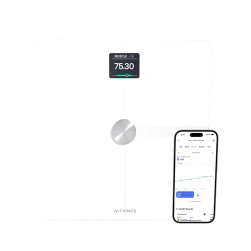 WITHINGS Body Smart - Accurate Scale for Body Weight and Fat Percentage, Body Composition Wi-Fi and Bluetooth Weight Scale, Baby Weight Scale, Smart Scale Apple Health Compatible, Bathroom Scale