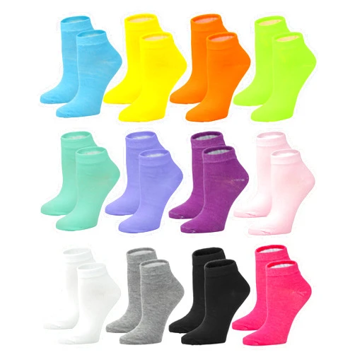 Gelante 12-Pair Women's Ankle Socks, Colorful Comfortable Lightweight Breathable Athletic