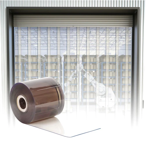 lukar Vinyl Strip Door Curtain 49 ft Length PVC Curtain Strip Clear Plastic Door Strip Roll for Supermarket, Warehouse, Factory, Pet Doors, Clear Brown, 8