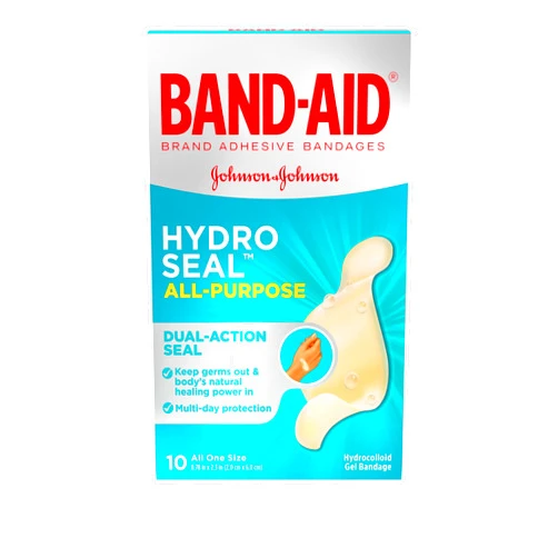 Band-Aid Brand Hydro Seal Adhesive Bandages for Wound Care and Blisters, All Purpose Waterproof Bandages for Cuts and Scrapes, 10 Count