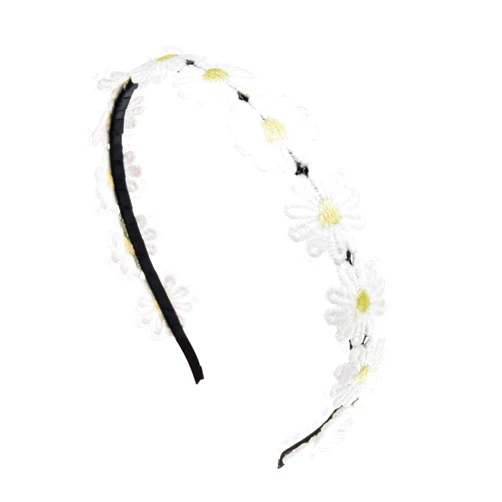 Accesyes Daisy Flower Headband BOHO Sunflower Crown for Wedding Festivals Party