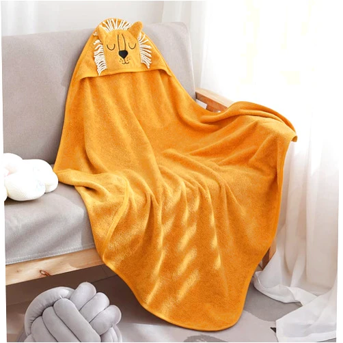 MT WORLD Personalized Hooded Towel for Babies and Toddlers,Baby Towel with Name,Neutral, Embroidered Hooded Baby Towel,Animals Hooded Cotton Towel,Baby Gift.