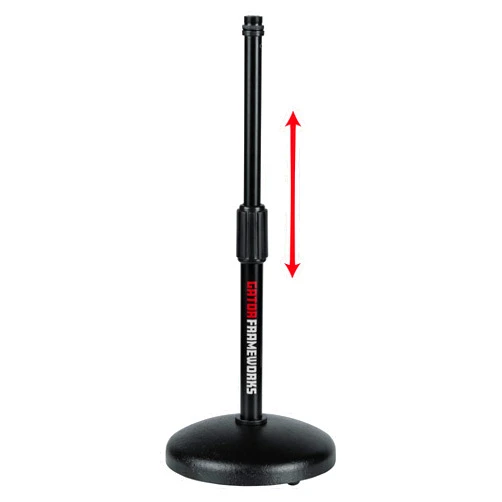 Gator Frameworks Desktop Microphone Stand with Round Weighted Base & Adjustable Height (GFW-MIC-0501)