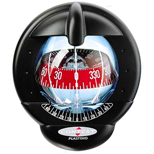 NAUTOS 25483 - Contest 101 Compass-Mount Inclined 10 to 25 Degrees-Black Bezel with RED Card- PLASTIMO 64418