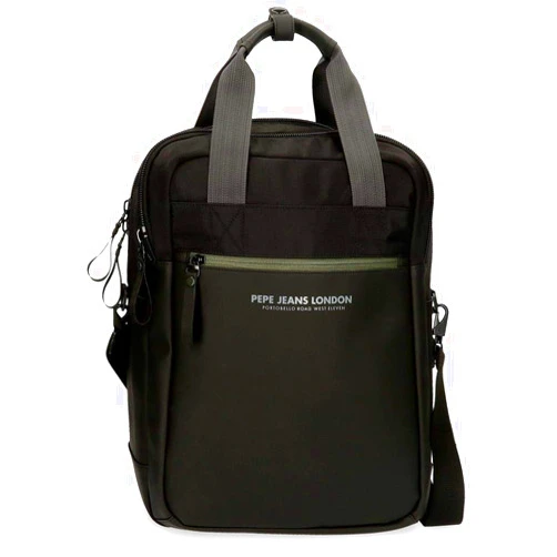 Pepe Jeans Men's Backpack 15.6, Black/White