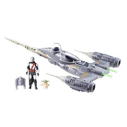 STAR WARS Epic Hero Series The Mandalorian's N-1 Starfighter Ship, 4-Inch Scale Grogu & Mandalorian Action Figures, Toys for Boys & Girls Ages 4+