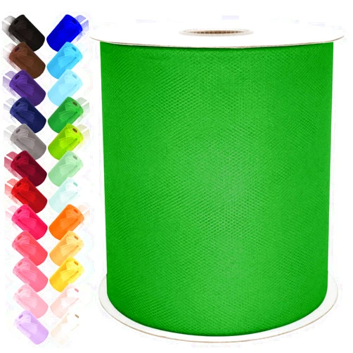 Ableme Deco Tulle Fabric Rolls 6 Inch by 200 Yards (600 FT) Ribbon Netting Spool for Tutu Skirt Wedding Baby Shower Birthday Party Decoration Gift Wrapping DIY Crafts (Emerald Green)