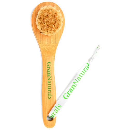 GranNaturals Manual Facial Brush Dry Brushing Scrubber - Natural Bristles for Exfoliation - Promotes Lymphatic Drainage, Deep Cleansing, Gentle Pore Cleaning for Glowing, Soft Skin - Wooden Handle