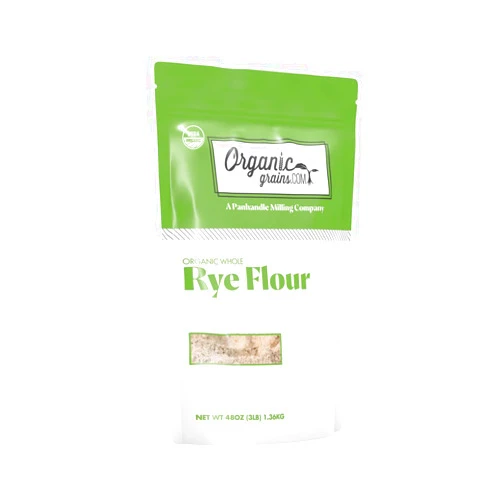 Organicgrains.com Organic Grains Organic Rye Flour - 3 lbs. (48 oz.) - Resealable Organic Dark Rye Flour for Bread Made from Fresh Whole Organic Rye Grain - Non GMO, Kosher, & Vegan Bread Flour