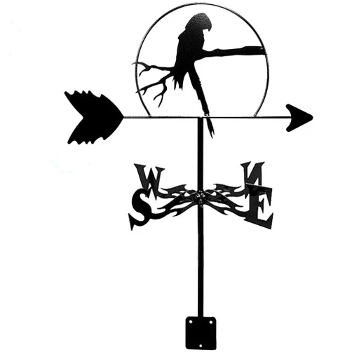 EXmalAia Weathervane,Weather Vane Weathervane Wind Direction Indicator Stainless Steel Resistant Weathercock Measuring Tool with Mounting Bracket 35 * 50 Cm (Color : Parrot Bird)