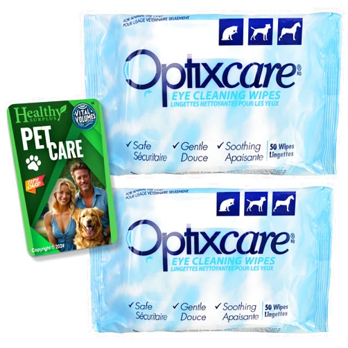Healthy Surplus Optixcare Eye Cleaning Wipes for Dogs and Cats 50 Count 2 Pack (100 Total Wipes)