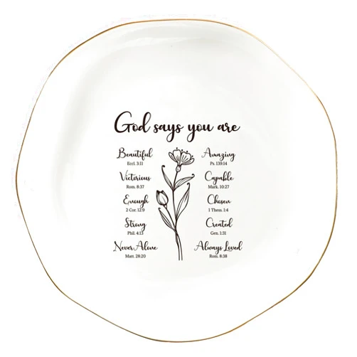 YZMICSTAR Gifts for Christian Women Jewelry Dish Tray,Religious Gifts for Women Faith,Bible Verse Gifts for Christian Women Birthday Christmas