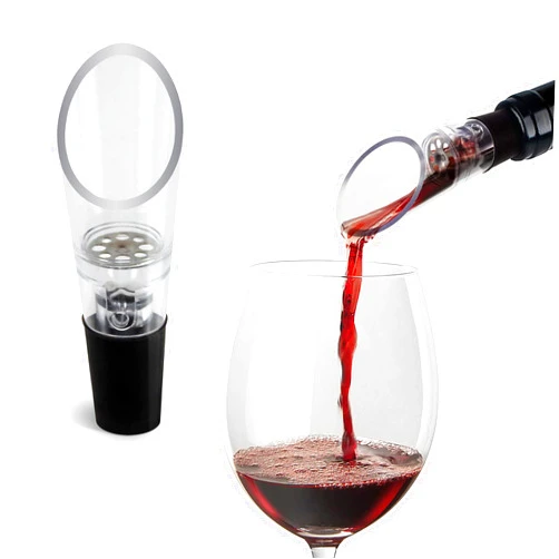 TenTen Labs Wine Aerator Pourer (2-pack) - Premium Aerating Spout and Decanter Set - No Drip and No Spill - Improve Taste and Smell Immediately - Gift Box Included - Black