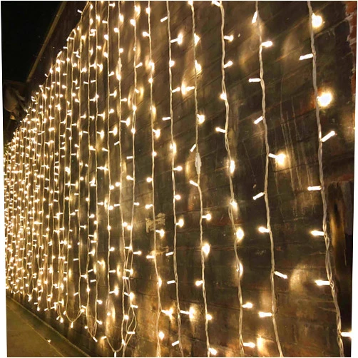 Magictec 300 LED Curtain String Light, 8 Lighting Modes Fairy Twinkle String Lights Wedding Party Home Garden Bedroom Outdoor Indoor Wall Decorations, Warm White
