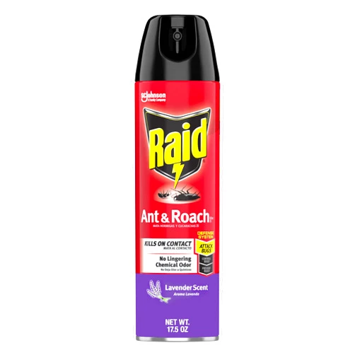 Raid Ant & Roach Killer Spray for Listed Bugs, Keeps Killing for Weeks, Lavender Scent, 17.5 oz