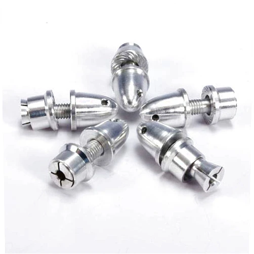 AZYHOBBY 3.17mm RC Aluminum Bullet Propeller Adapter Holder for Brushless Motor Prop (Silver Color)-5pcs