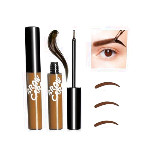 PMRXSETD Brow Tattoo Peel Off Tint - Eyebrow Gel Tint with Eyebrow Stencils, Brow Gel Eyebrow Tattoos Long-Lasting Makeup, Waterproof Eye Brow Pencils for Women Create Full Voluminous Brows (Light Brown)