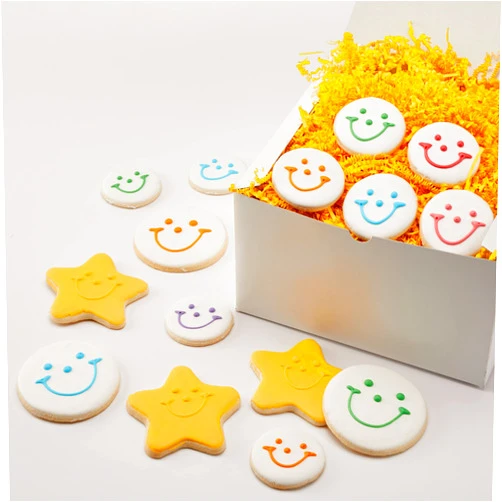 Smiley Gold Star - Smiley Cookie - Cookie Gift Box