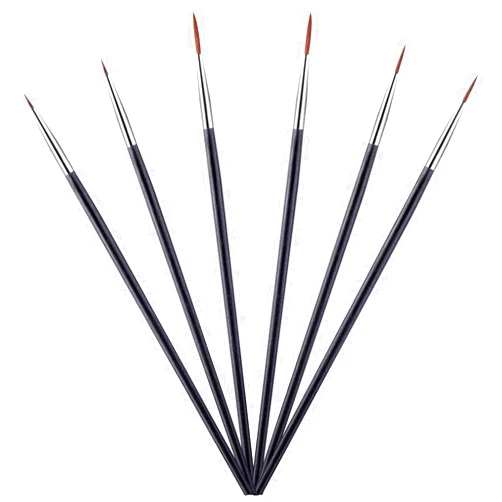 Grevosea 6 Pieces Detail Paint Brush Set, Fine Paint Brush Thin Detail Paint Brush Miniature Paint Brushes Small Fine Tip Paint Brush for Miniature Detail Painting Classroom Watercolor Canvas Face Painting