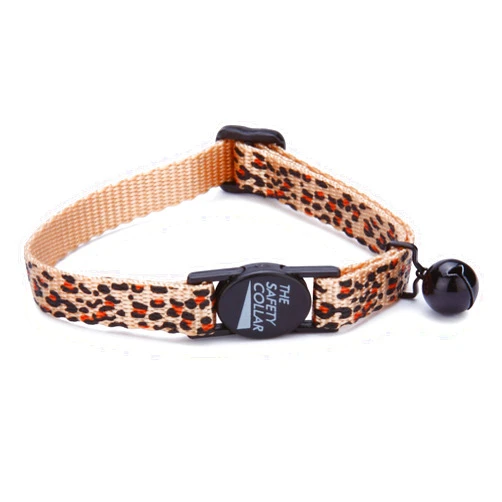 East Side Collection Meow Town Cheetah-Print Nylon Cat Collar, 8–12 inch